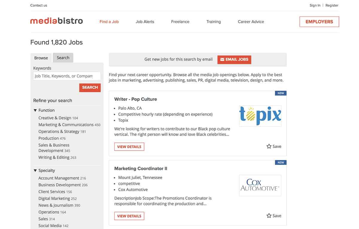 Mediabistro - Learn How to Find Jobs
