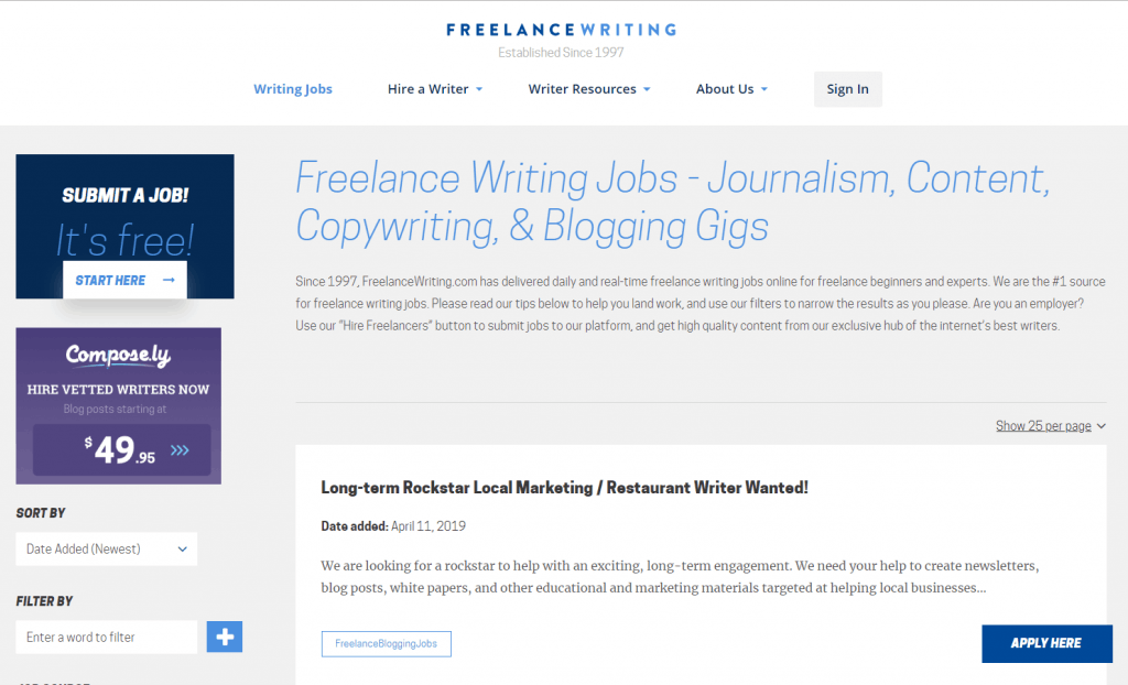 Freelance Writing - Search for Online Jobs